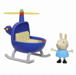 PEPPA PIG - HÉLICOPTÈRE AVEC UNE FIGURINE DE REBECCA RABBIT DE 7,5 CM